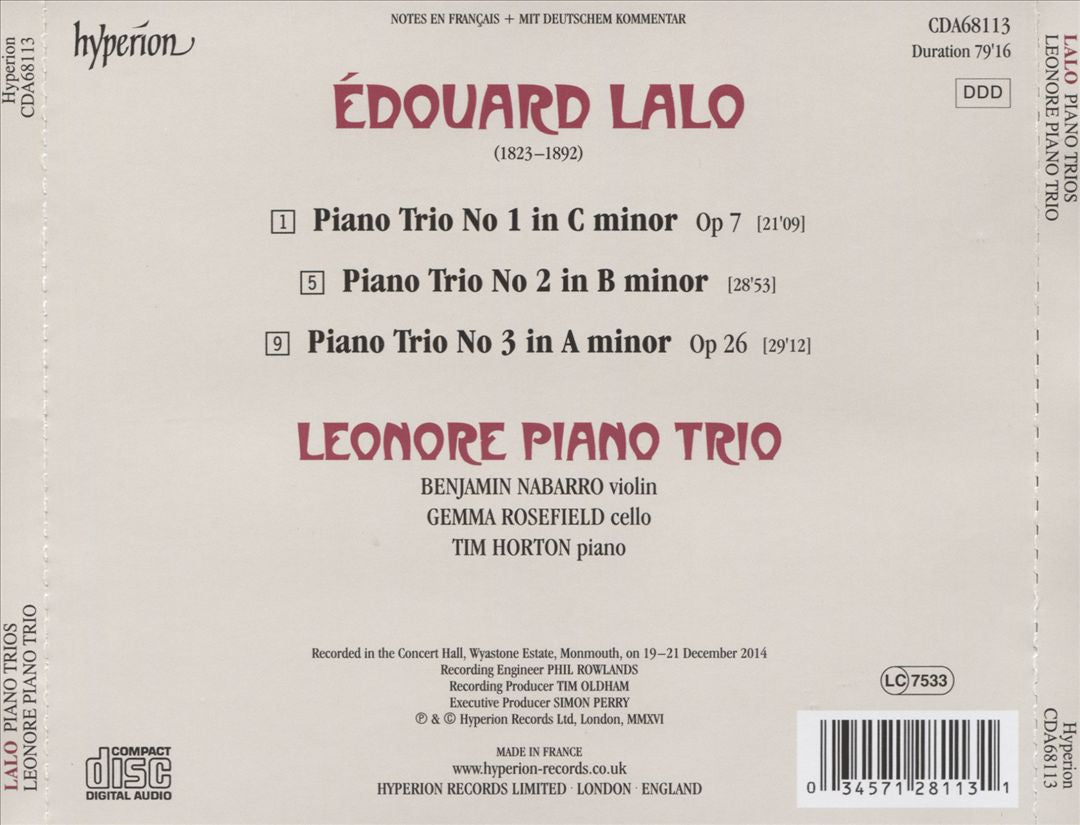 Lalo: Piano Trios cover art