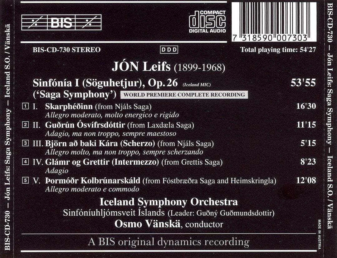 Jón Leifs: Saga Symphony cover art
