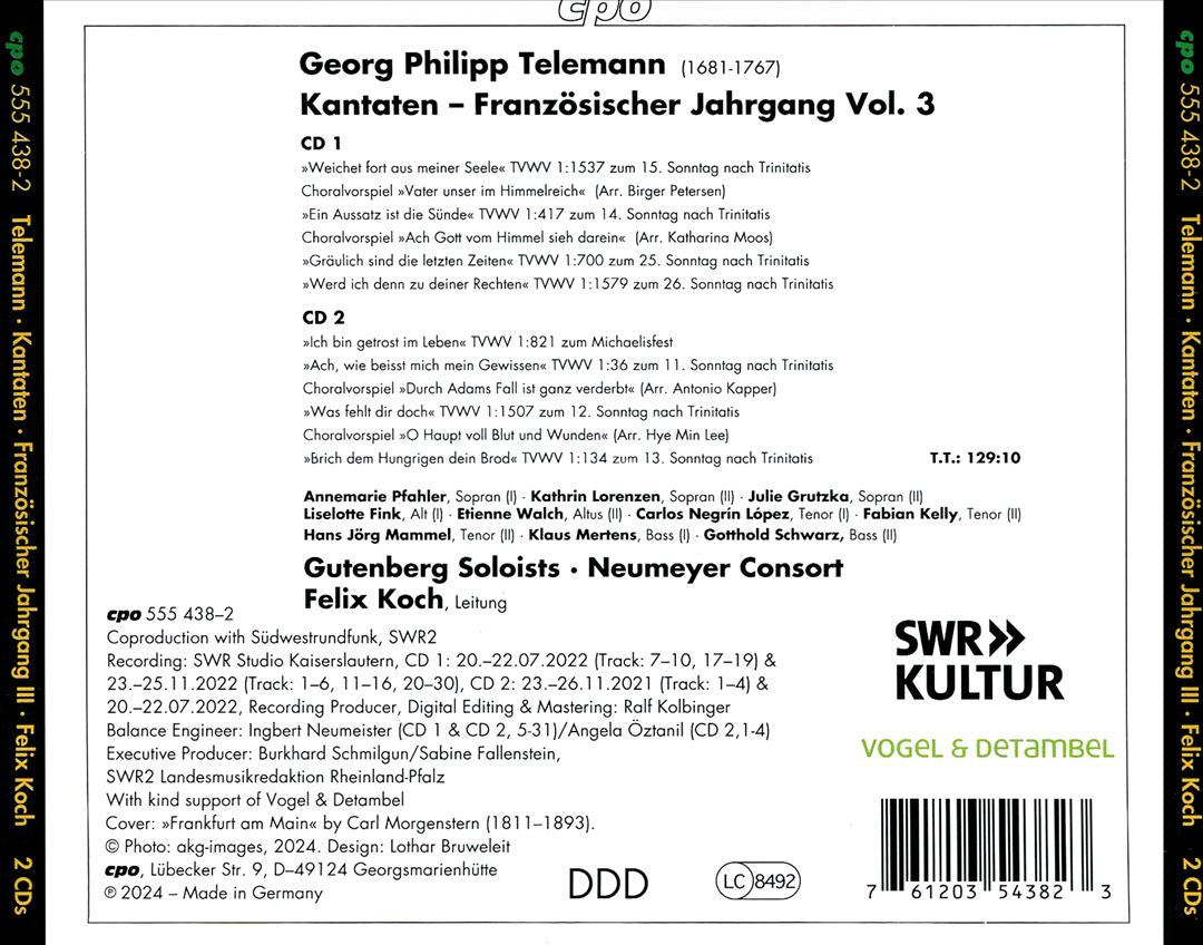Georg Philipp Telemann: Complete Cantatas, Vol. 3 - Französischer Jahrgang 1714/1715 cover art