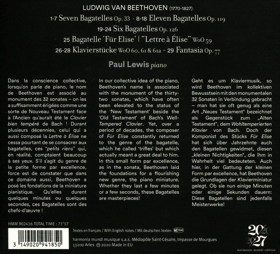 Beethoven: Für Elise; Bagatelles Opp. 33, 119 & 126 cover art