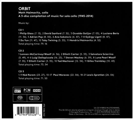 Orbit: Music for Solo Cello (1945-2014) cover art