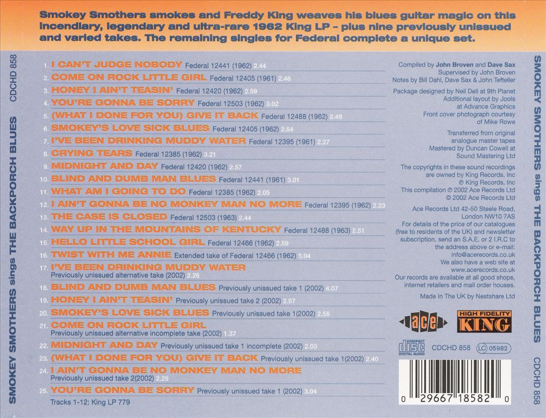 Sings the Backporch Blues [Bonus Tracks] cover art