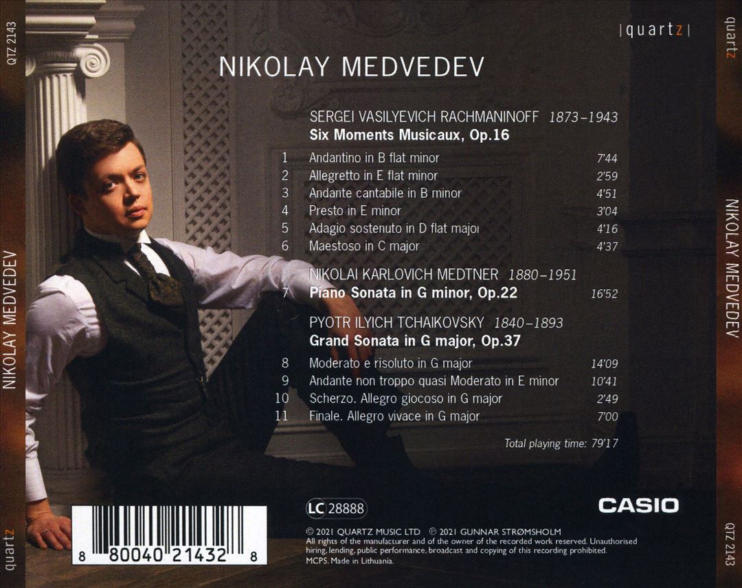 Rachmaninoff, Medtner, Tchaikovsky cover art