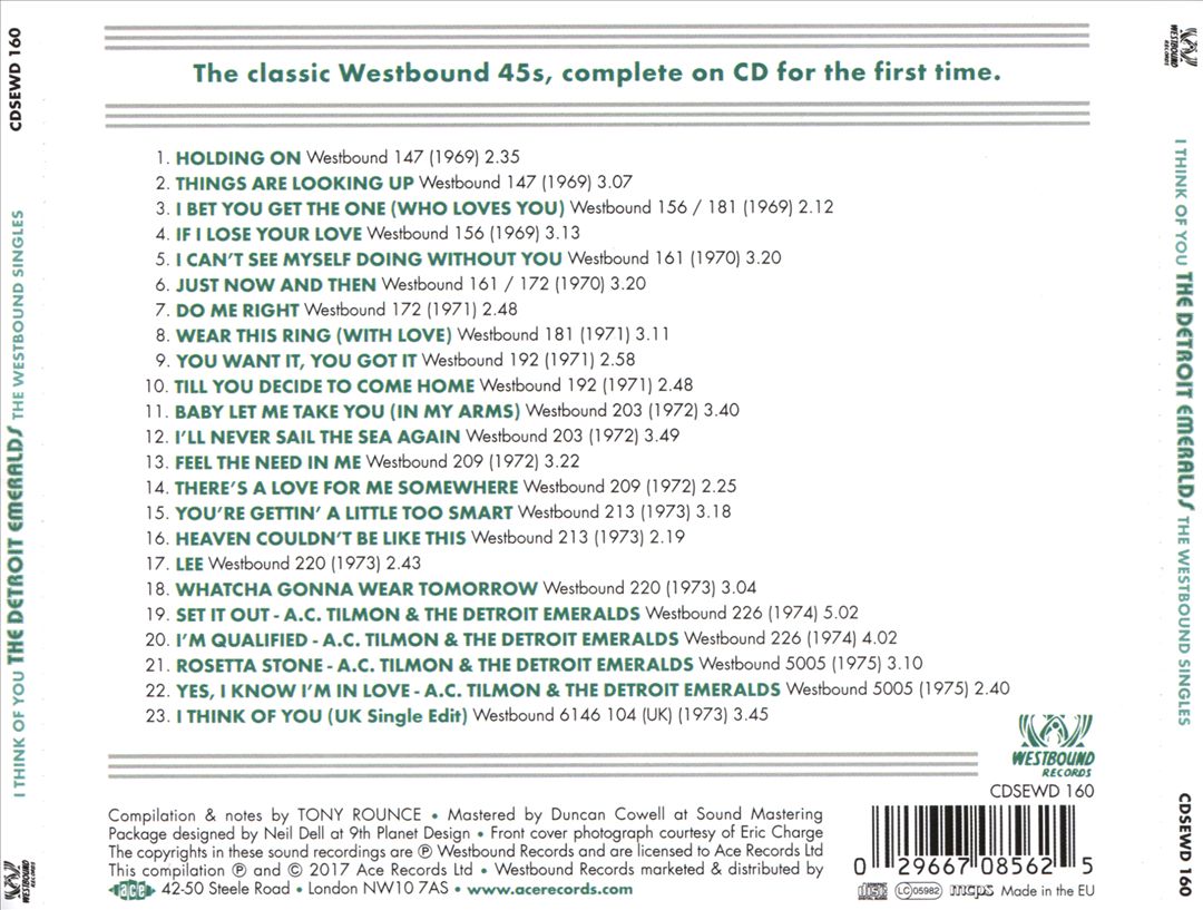 I Think of You: Westbound Singles 1969-1975 cover art