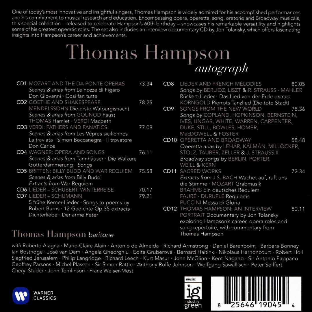 Thomas Hampson Autograph cover art
