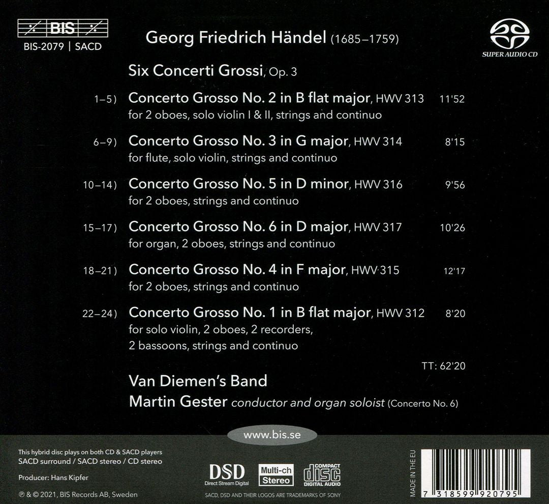 6 Concerti Grossi da G.F. Handel, Opera Terza cover art