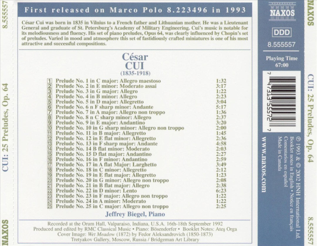 Cui: 25 Preludes, Op. 64 cover art