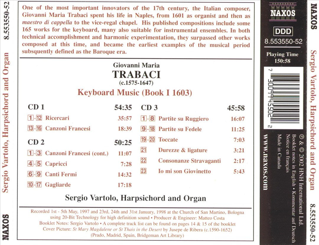 Giovanni Maria Trabaci: Keyboard Music (Book I, 1603) cover art