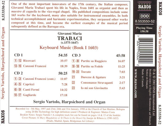 Giovanni Maria Trabaci: Keyboard Music (Book I, 1603) cover art