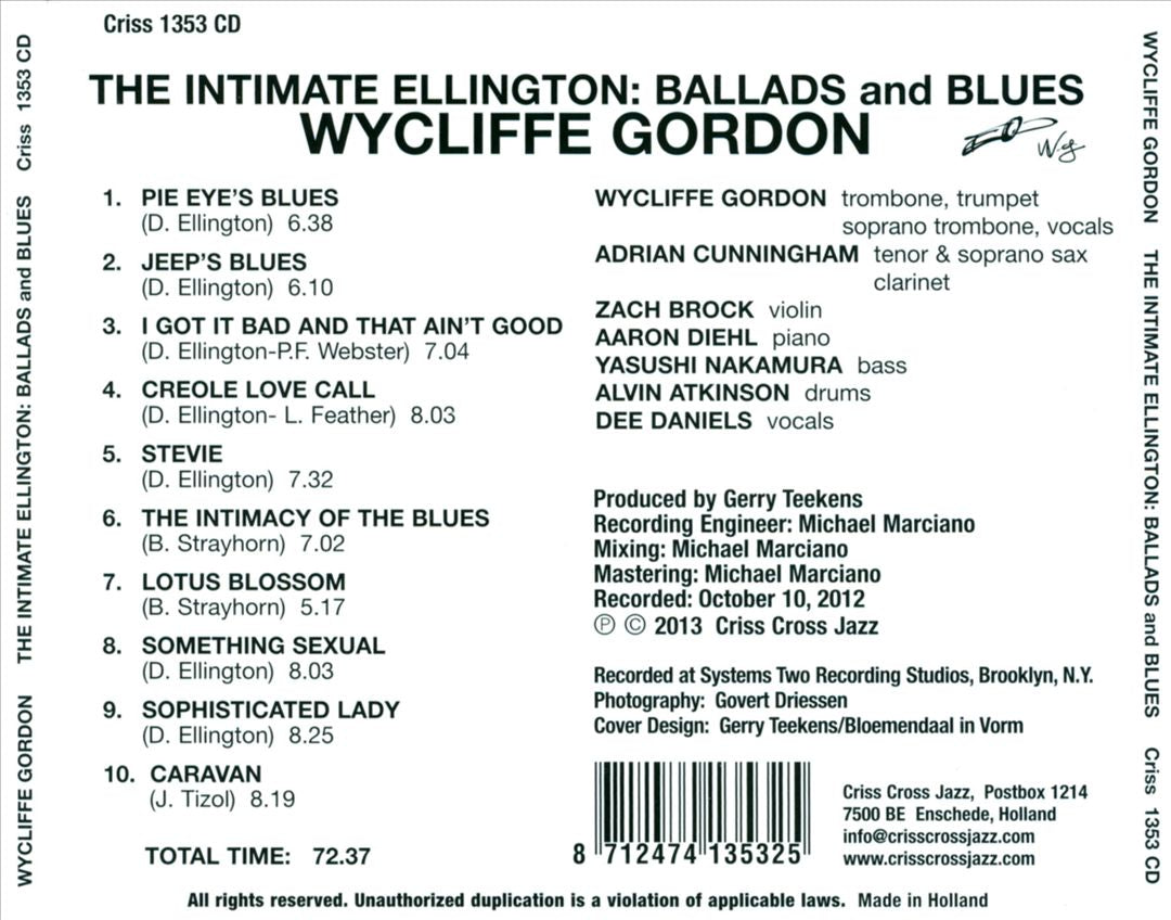 Intimate Ellington: Ballads & Blues cover art