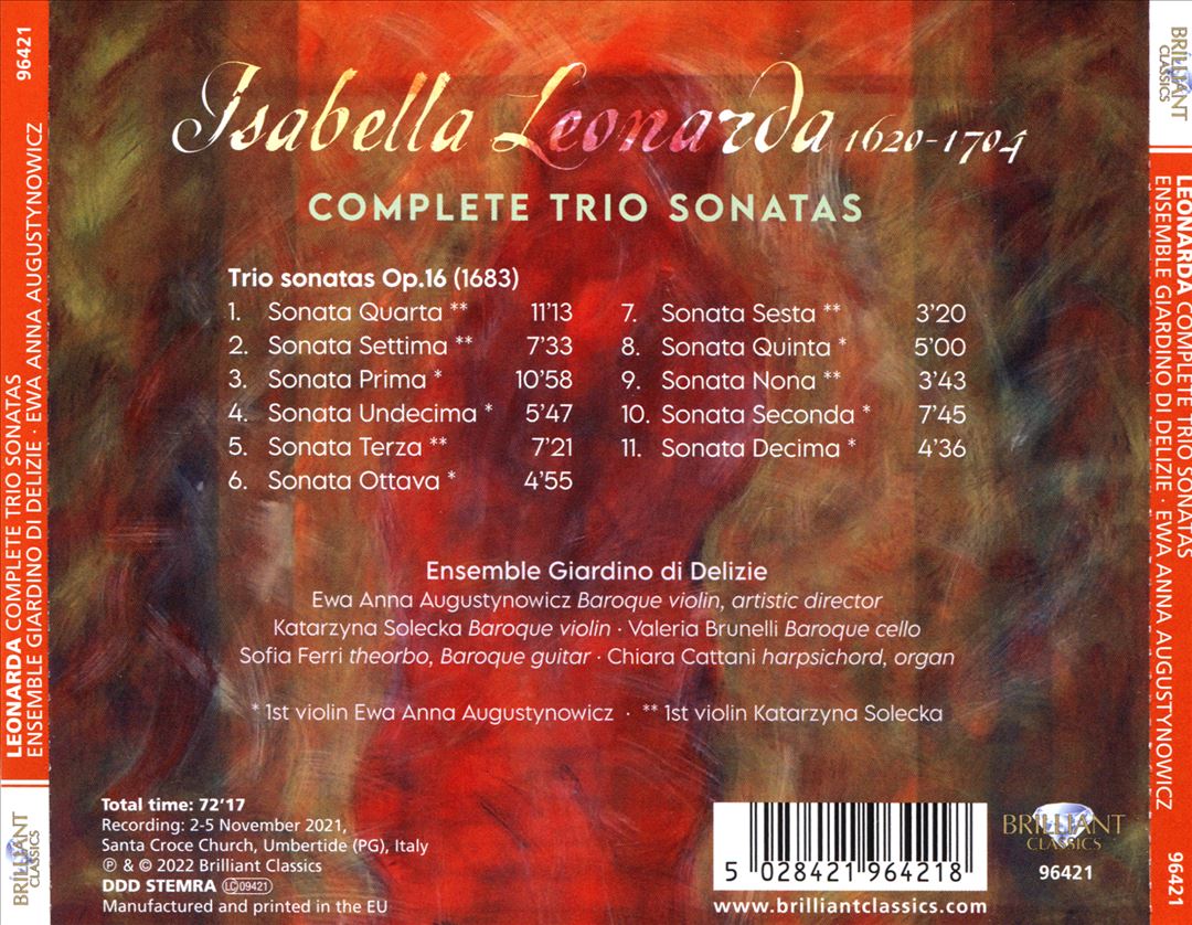 Isabella Leonarda: Complete Trio Sonatas cover art