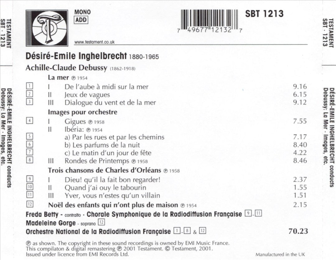 Désiré-Emile Inghelbrecht Conducts Debussy cover art