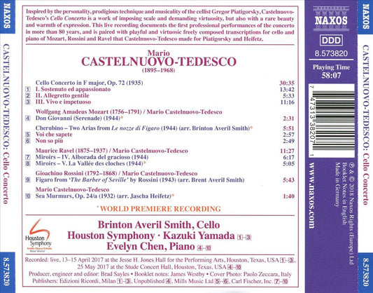 Castelnuovo-Tedesco: Cello Concerto cover art