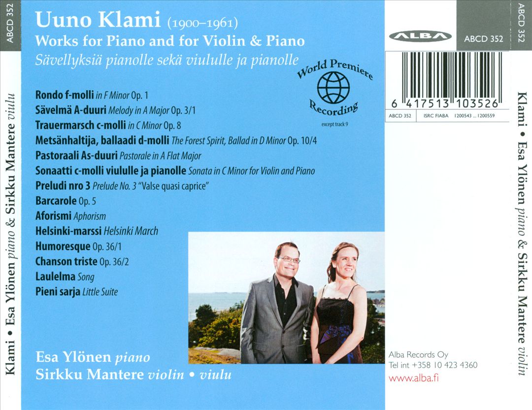 Uuno Klami: Landscape - Pianistinen Laajakuva cover art