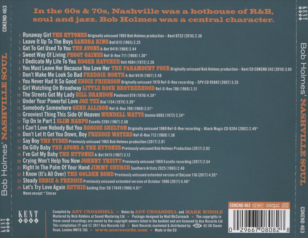 Bob Holmes' Nashville Soul cover art