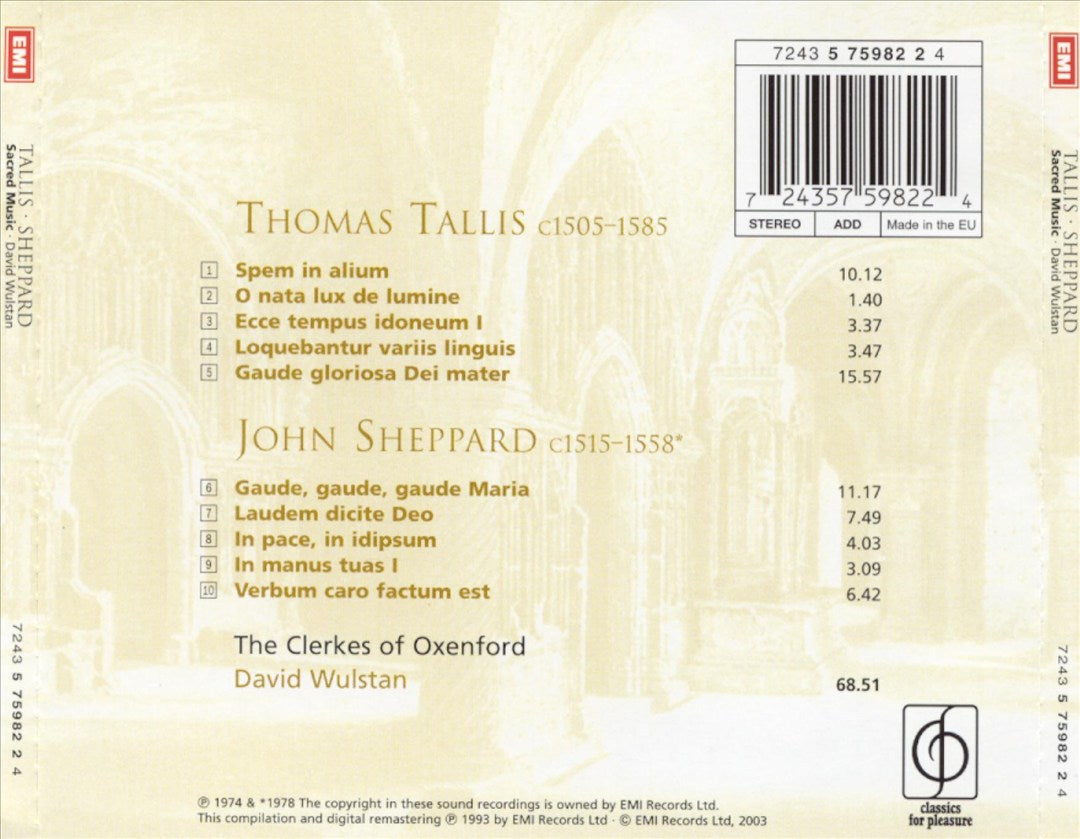 Tallis, Sheppard: Sacred Music cover art
