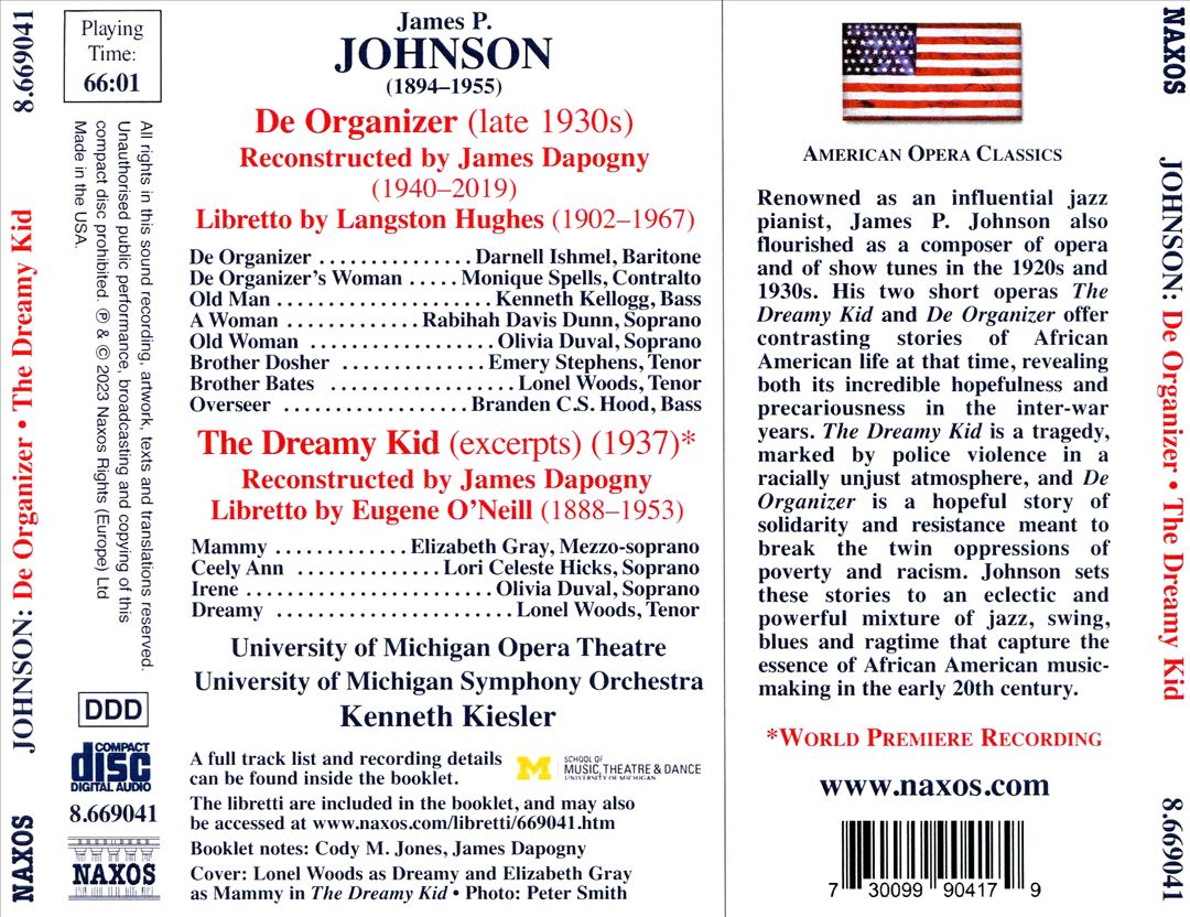 James P. Johnson: De Organizer; The Dreamy Kid (excerpts) cover art