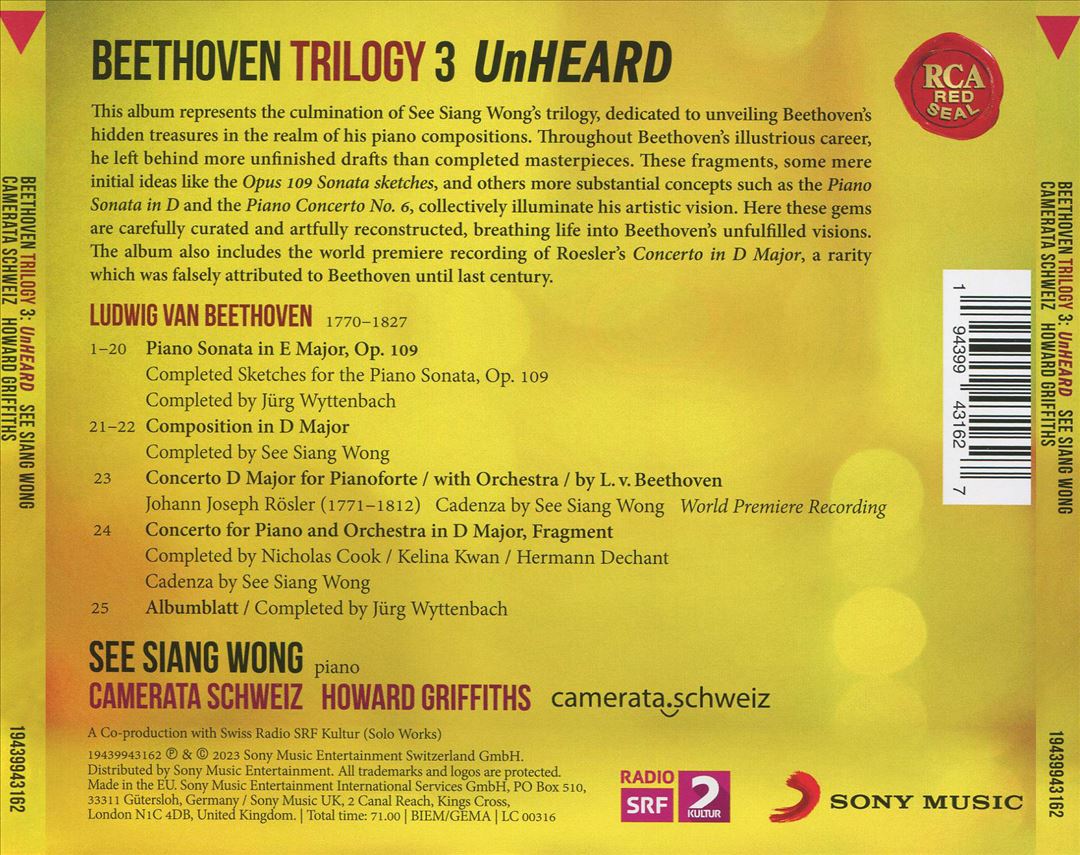 Beethoven Trilogy 3: Unheard cover art