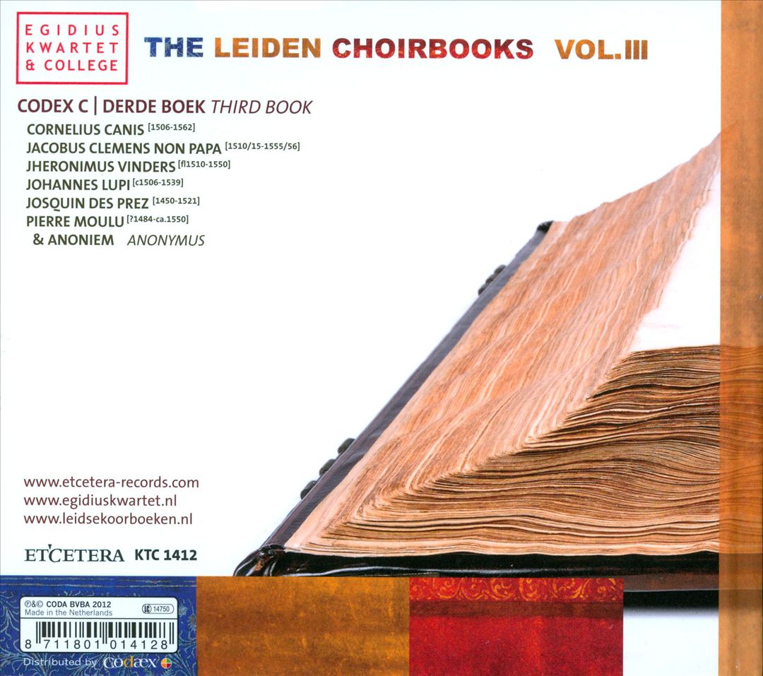 Leiden Choirbooks, Vol. 3 cover art