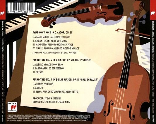 Beethoven for Three: Symphony No. 1; Op. 70, No. 1 "Ghost"; Op. 11 "Gassenhauer" cover art