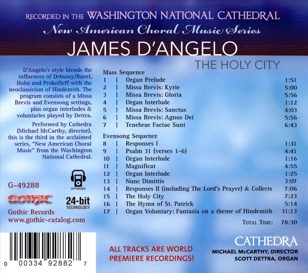 James D'Angelo: The Holy City cover art