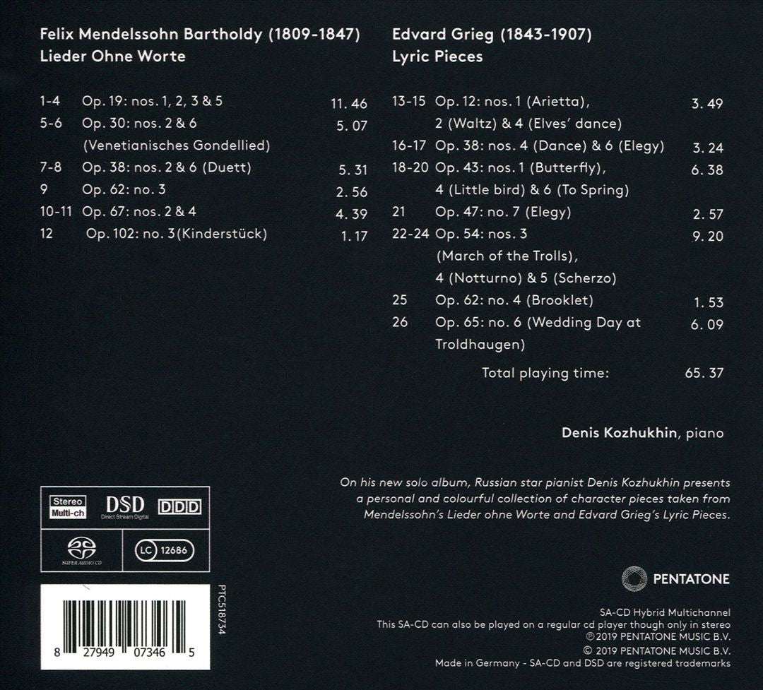 Grieg: Lyric Pieces; Mendelssohn: Lieder ohne Worte cover art