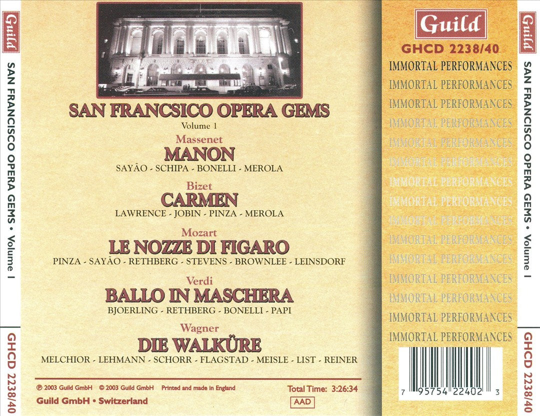 San Francisco Opera Gems, Vol. 1 cover art