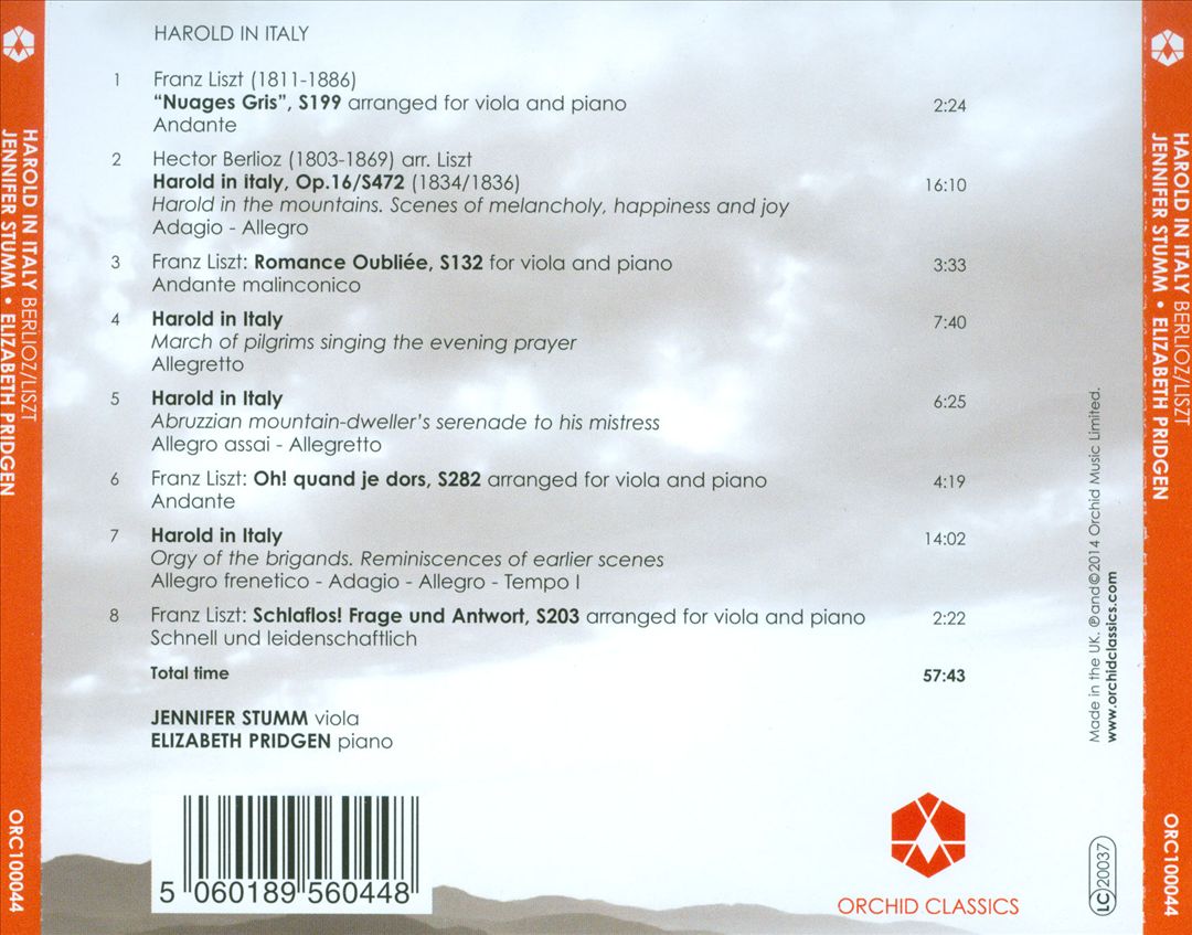 Berlioz/Liszt: Harold in Italy cover art
