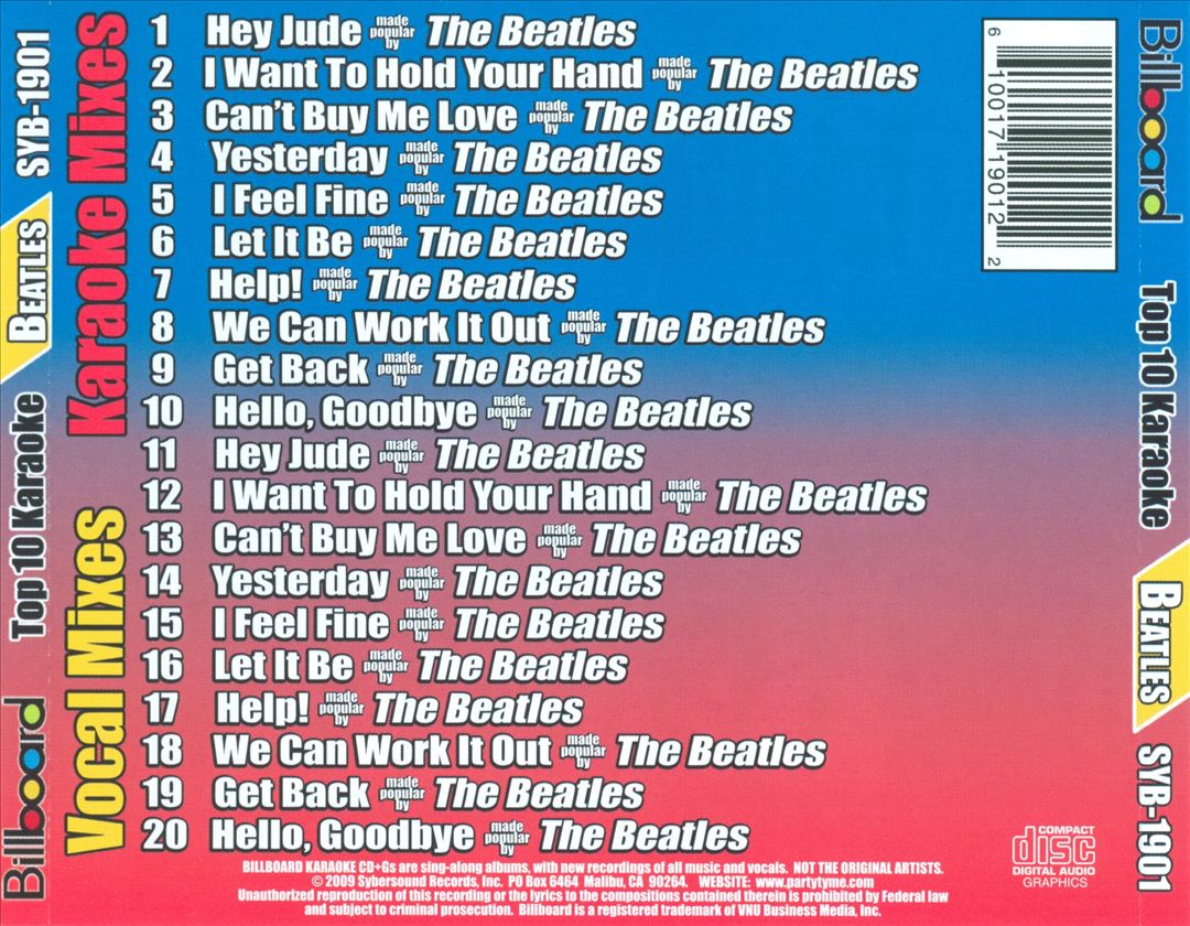 Billboard Top 10 Karaoke: The Beatles, Vol. 1 cover art