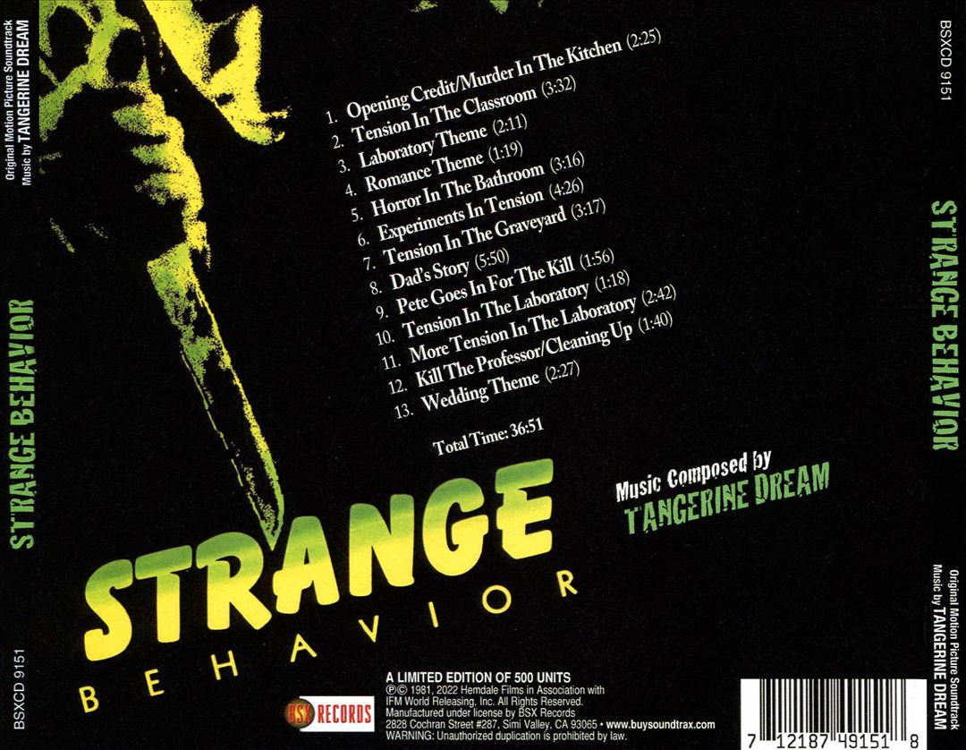 Strange Behavior [Original Motion Picture Soundtrack] cover art