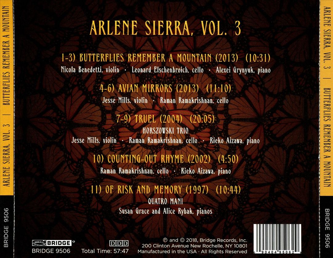 Arlene Sierra, Vol. 3: Butterflies Remember a Mountain cover art