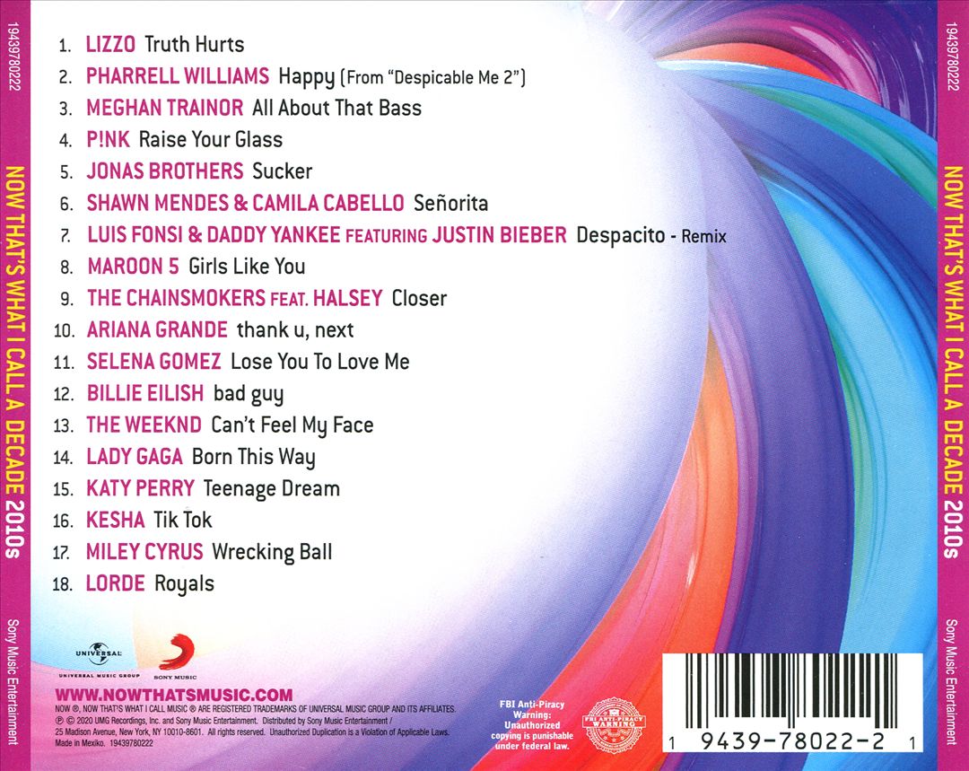 Now That's What I Call a Decade! 2010's cover art