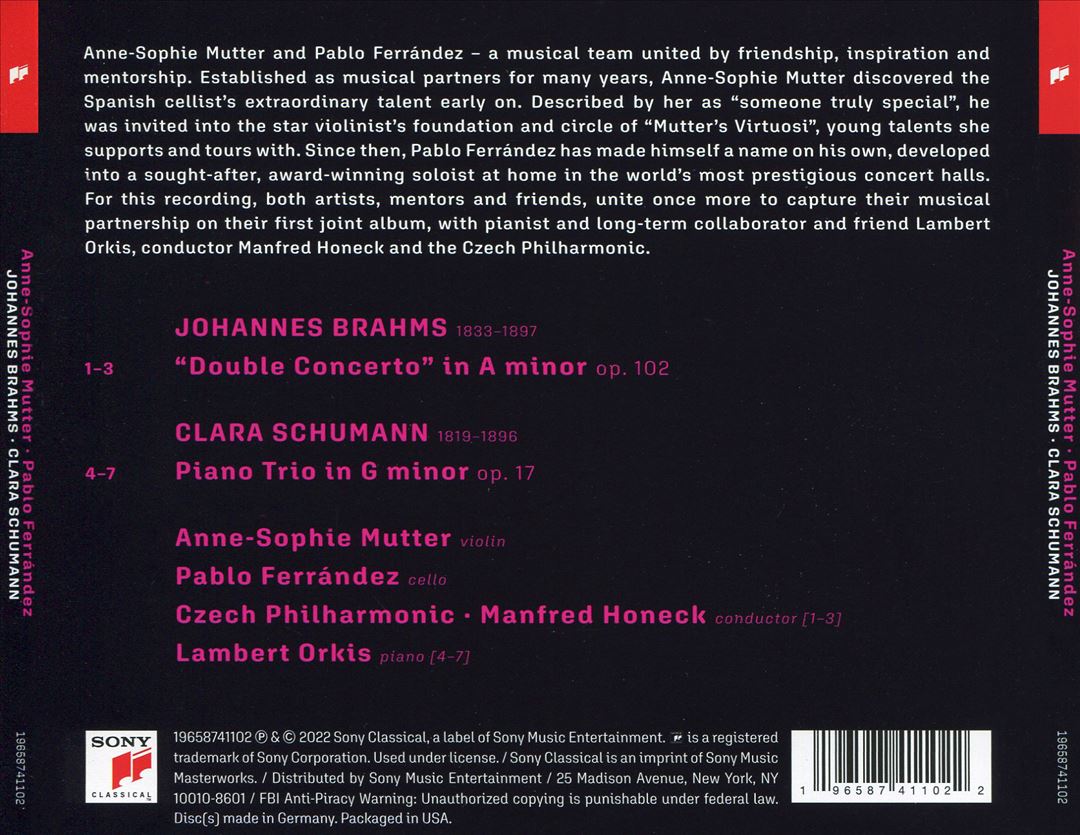 Brahms: Double Concerto; Clara Schumann: Piano Trio cover art