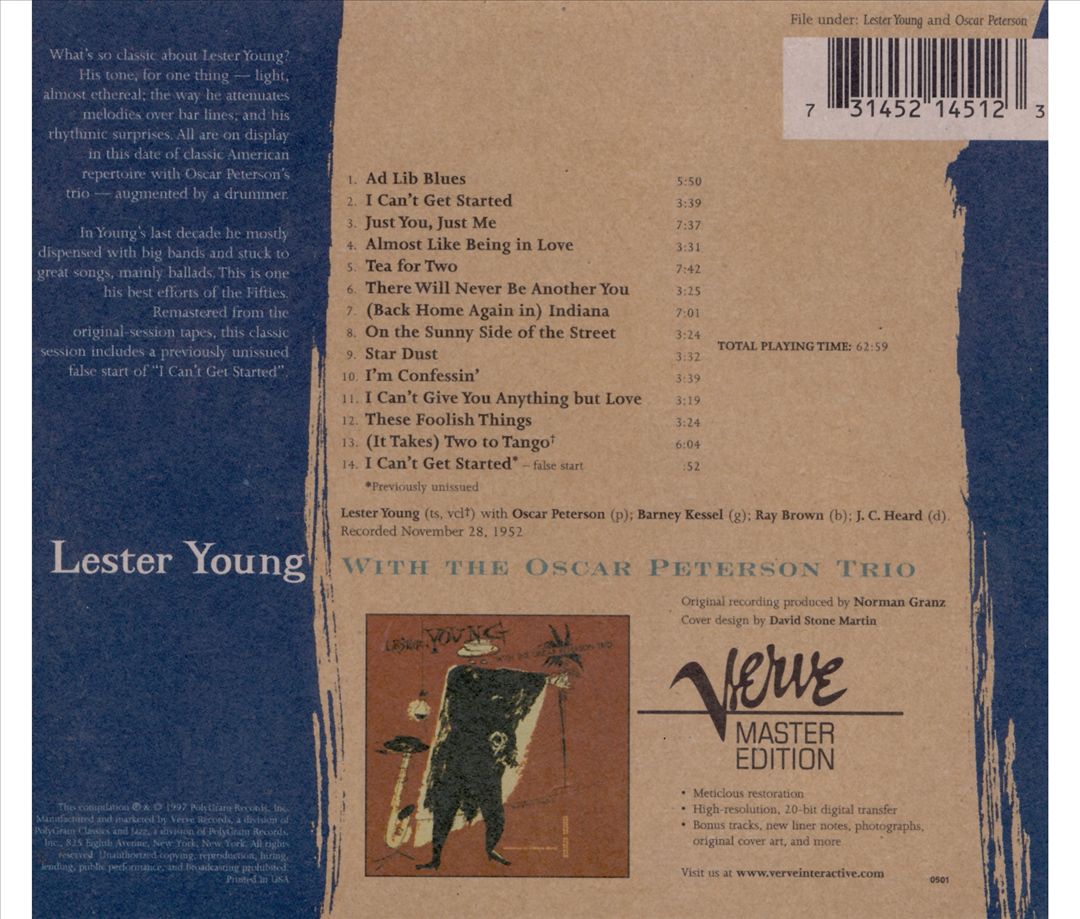 Lester Young With the Oscar Peterson Trio cover art