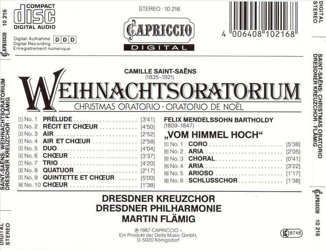 Saint-Saëns: Christmas Oratorio; Mendelssohn Bartholdy: Vom Himmel Hoch cover art