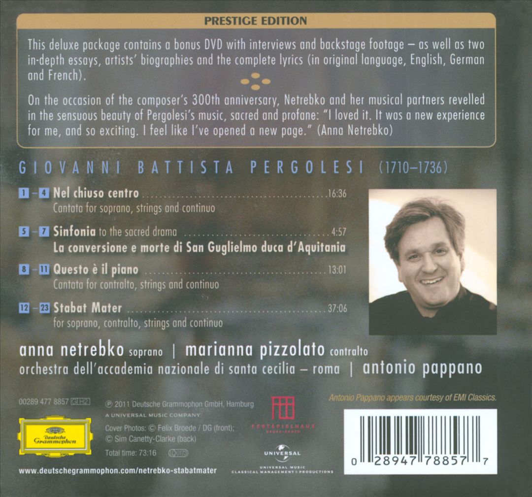 Stabat Mater: A Tribute To Pergolesi [Includes DVD] cover art