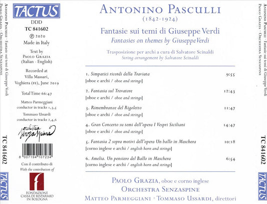 Antonino Pasculli: Fantasie sui temi di Giuseppe Verdi cover art
