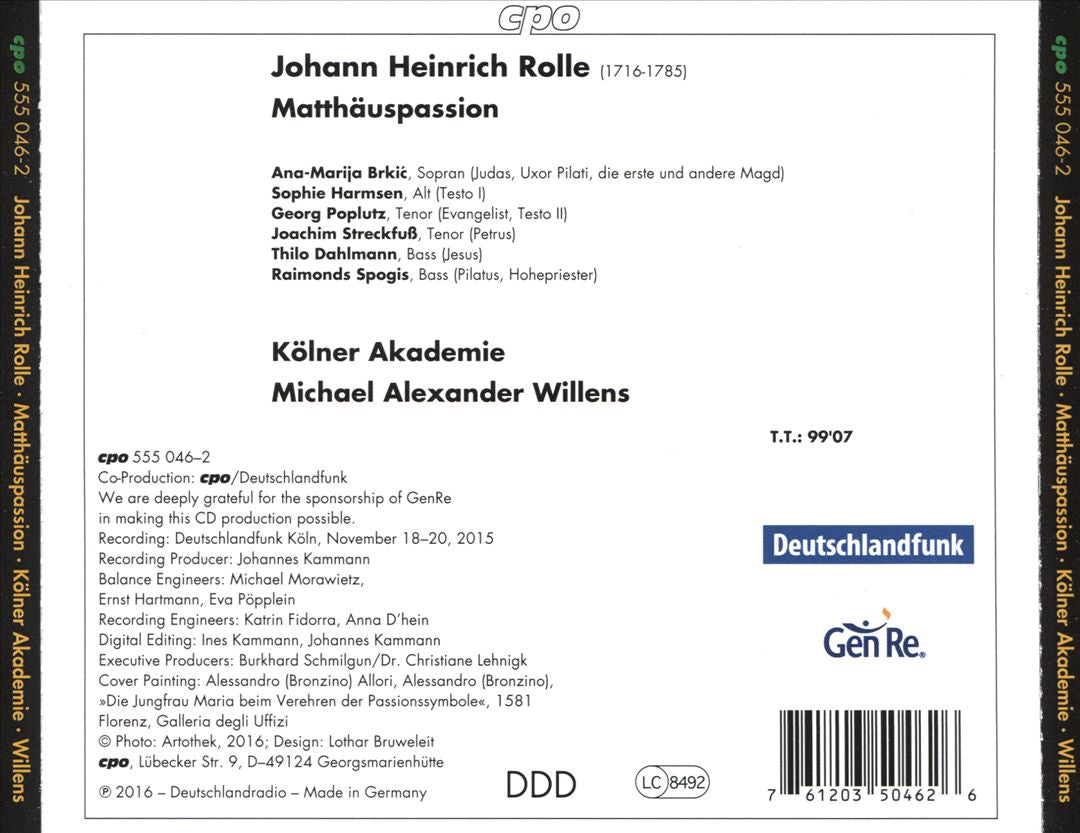 Johann Heinrich Rolle: Matthäuspassion cover art