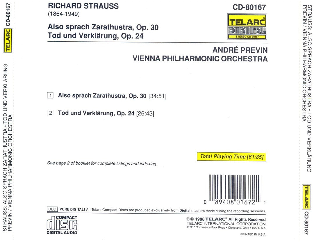 R. Strauss: Also sprach Zarathustra; Tod und Verklärung cover art