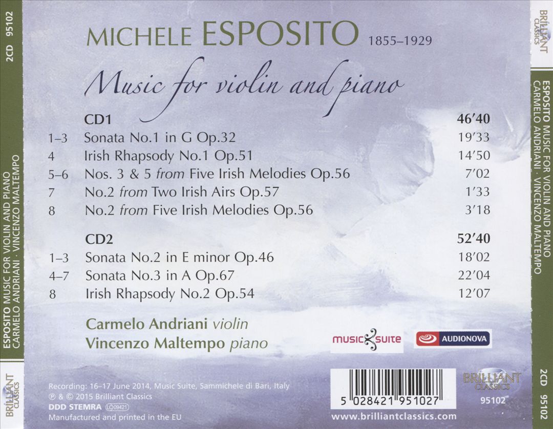 Esposito: Music for violin and piano cover art