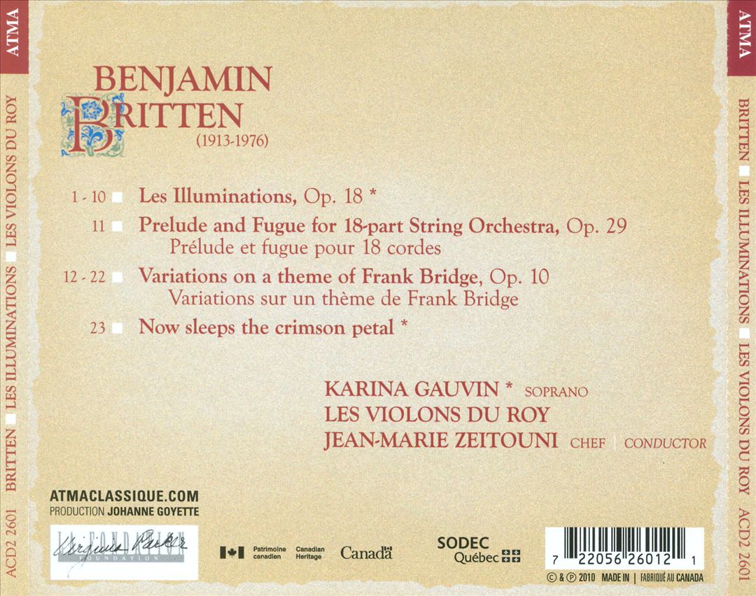 Britten: Les Illuminations cover art