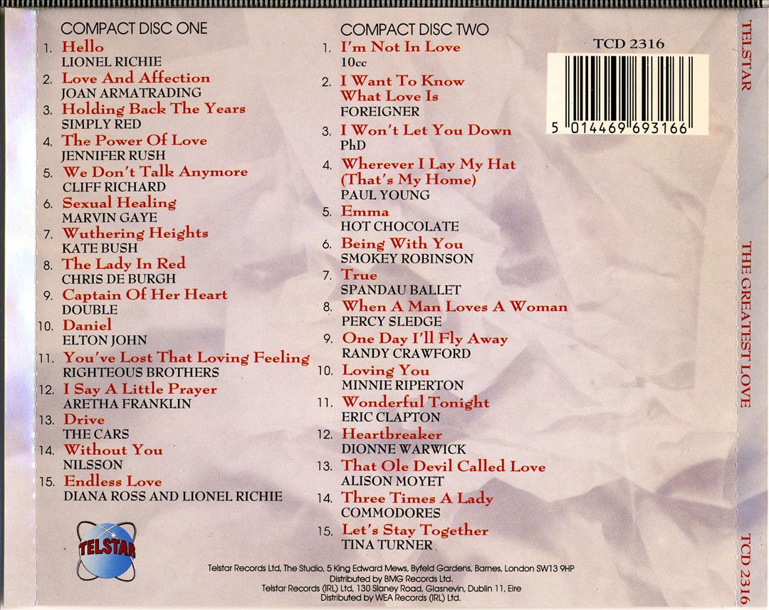 Greatest Love [Telstar] cover art