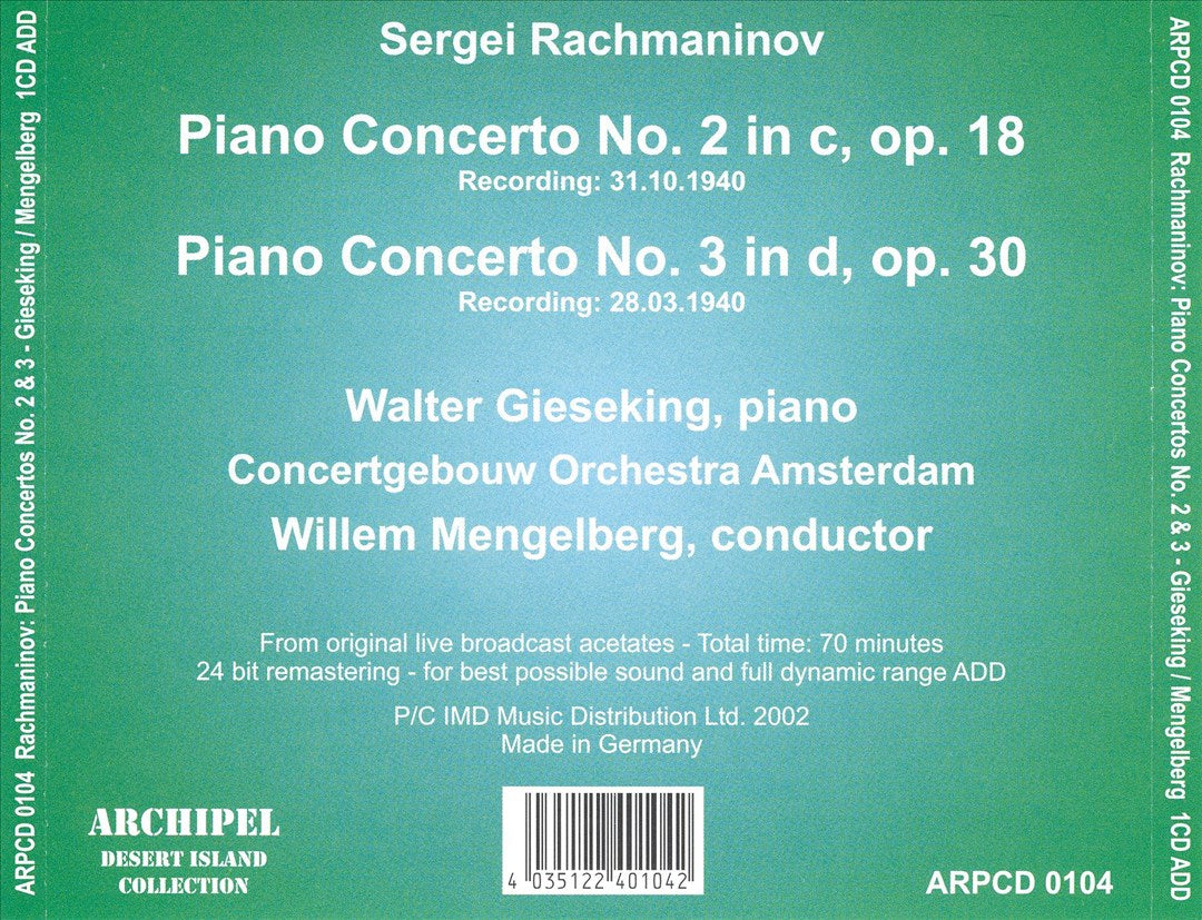 Rachmaninov: Piano Concertos 2 & 3 cover art