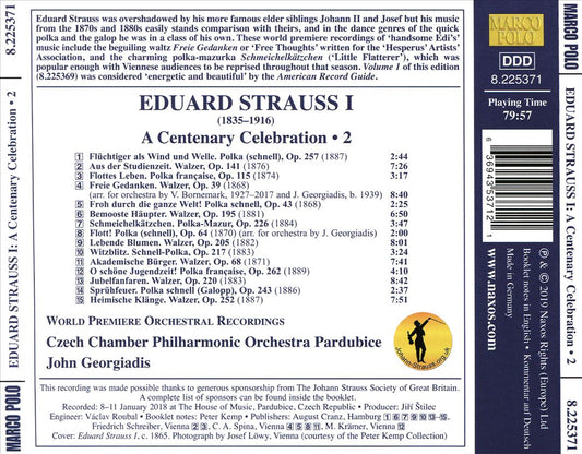 Eduard Strauss I: A Centenary Celeberation, Vol. 2 cover art