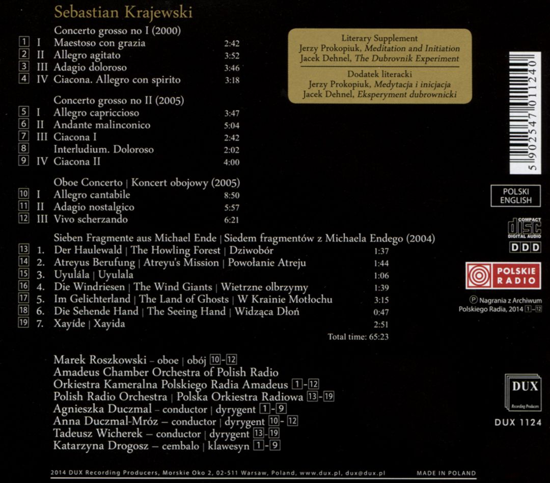 Sebastian Krajewski: Concerti grossi; Oboenkonzert; 7 Fragmente aus Michael Ende cover art
