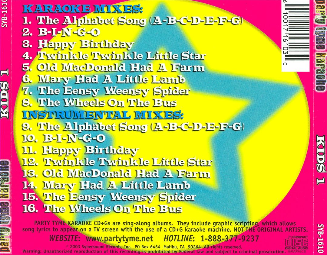 Party Tyme Karaoke: Kids, Vol. 1 [#2] cover art