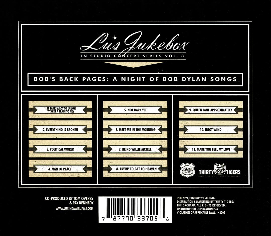 Lu's Jukebox, Vol. 3: Bob's Back Pages - A Night of Bob Dylan Songs cover art