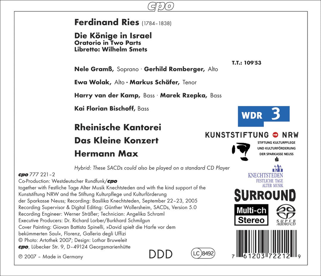 Ferdinand Ries: Die Könige In Israel cover art