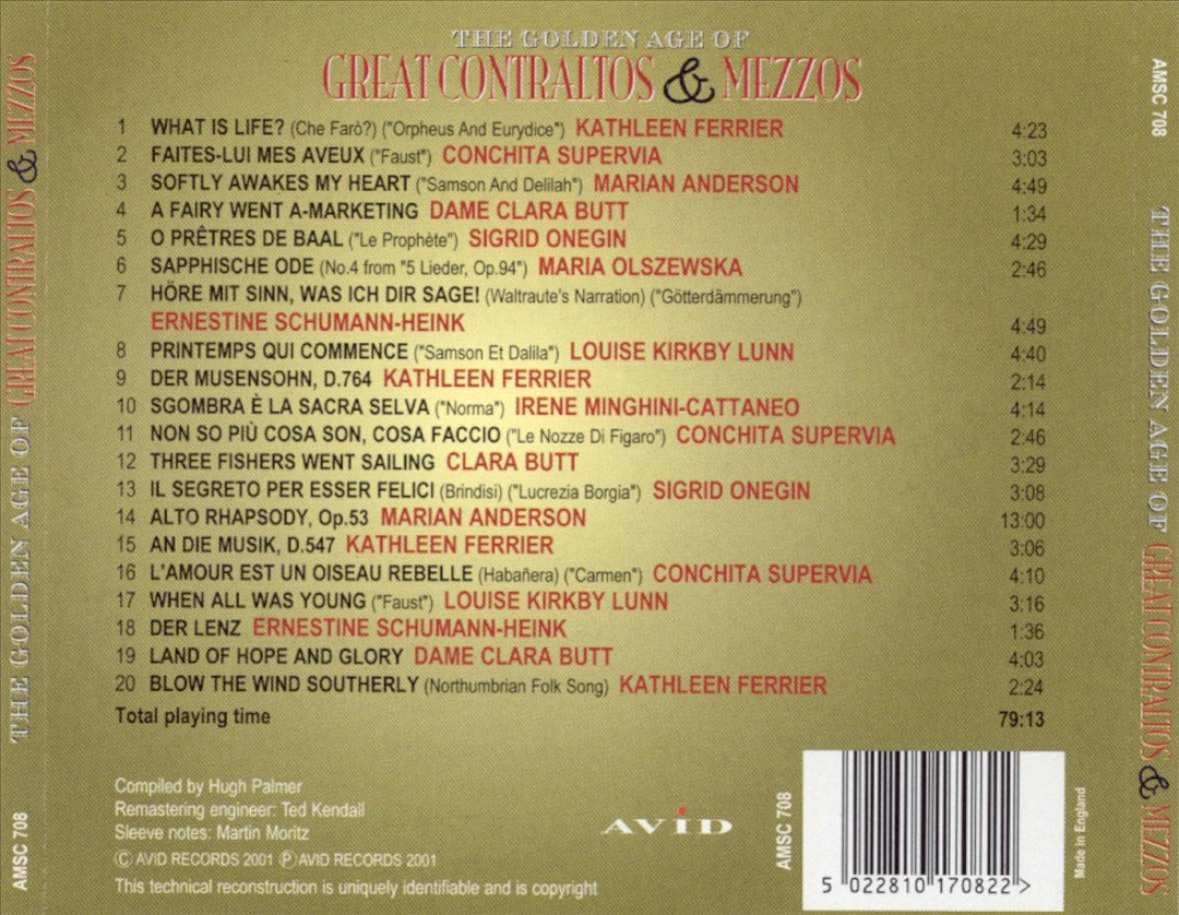 Golden Age of Great Contraltos & Mezzos cover art