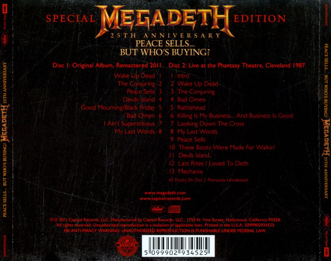 Peace Sells...But Who's Buying? [25th Anniversary Special Edition] cover art